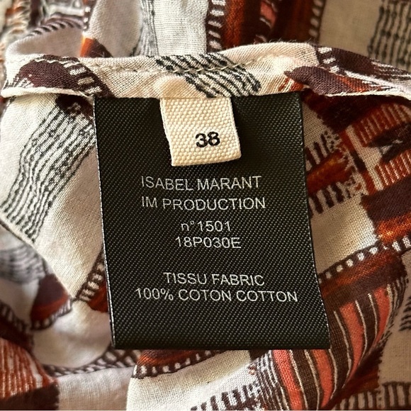 Isabel Marant Etoile Ruffle Sleeveless Geometric Top Sz 38/US 6 - Picture 9 of 11